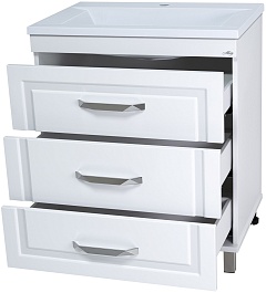 Misty Мебель для ванной Терра 70 L 3 ящика белая – фотография-4